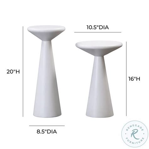 Gianna White Concrete Accent Tables Set of 2 From TOV | Coleman Furniture