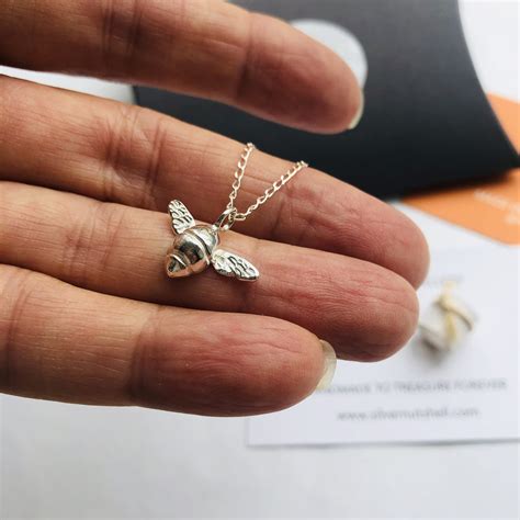 Sterling silver bumble bee necklace | Silver Nutshell Jewellery