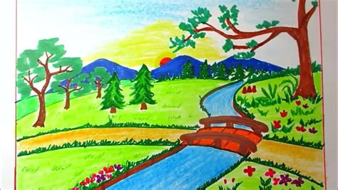 Scenery Drawing For Kids at PaintingValley.com | Explore collection of ...
