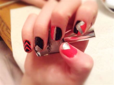 Funky Pink, Black and Silver Nail Design(: | Silver nail designs ...