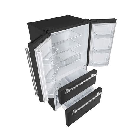 FORNO Espresso Moena 36-inch French Door Refrigerator in Black, 19.2 Cu