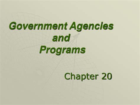 government agencies  programs powerpoint