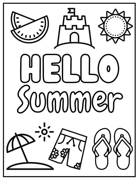 Easy Summer Coloring Pages Coloring Pages