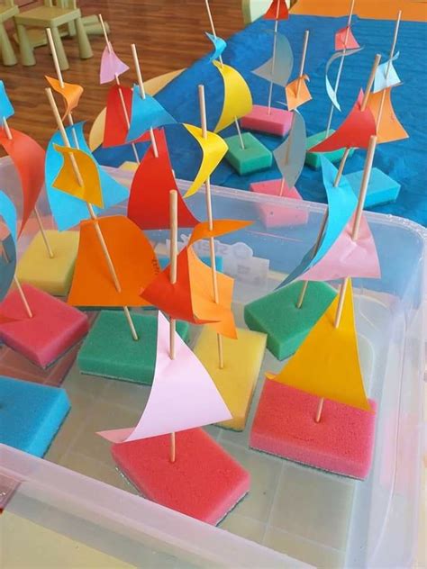 Sponge sailboat craft for kids – Artofit