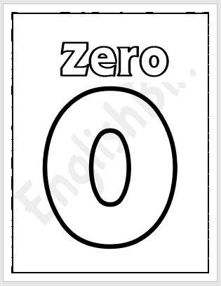 Number 0 Coloring Page for Toddlers - EnglishBix