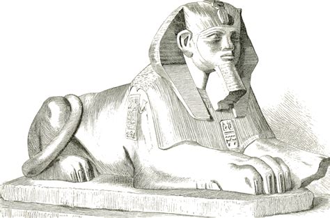 Vintage Sphinx Line Art - Openclipart