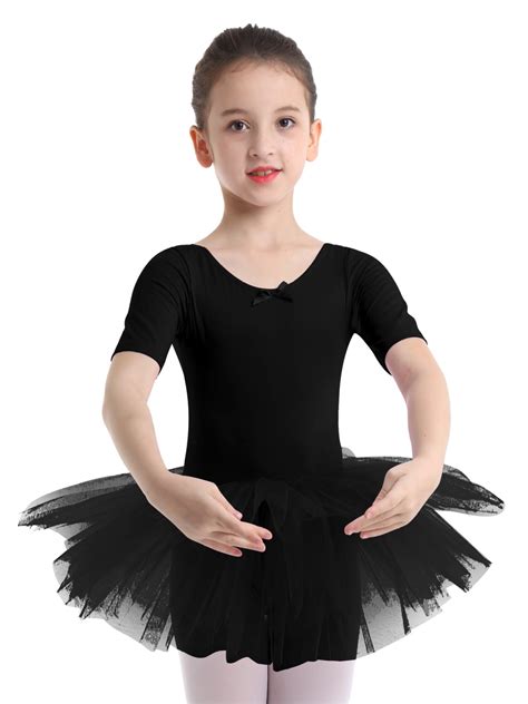 iiniim Toddler Girls Tutu Dress Ballet Dance Leotard Short Sleeves