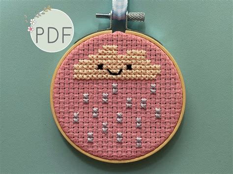cross stitch  pattern  beginners instant  easy etsy