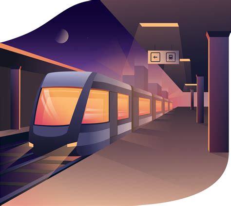 Train Station Background Illustration | Platform Transport