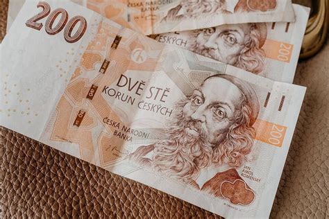 Czech Currency Background With New Banknotes And Global Trade Photo And ...