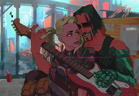 3440x1440 Johnny Silverhand In Love Playing Guitar Cyberpunk 2077 ...