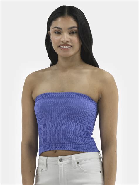 boundaries seamless textured tube top  women strapless crop top