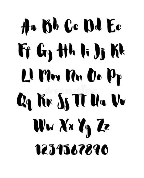Fuente Cursiva Moderna Del Estilo Manuscrito Del Cepillo Aislada En El ...