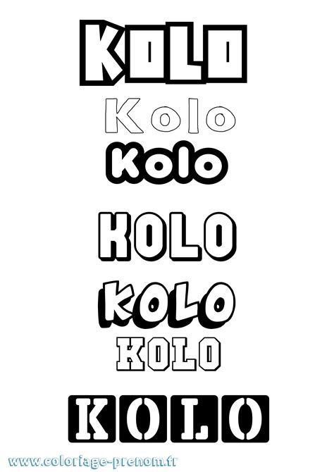 Coloriage du prénom Kolo : à Imprimer ou Télécharger facilement