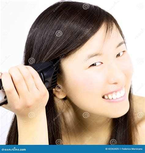 Happy Asian Girl Shaving Head Stock Image - Image of human, girl: 42263425