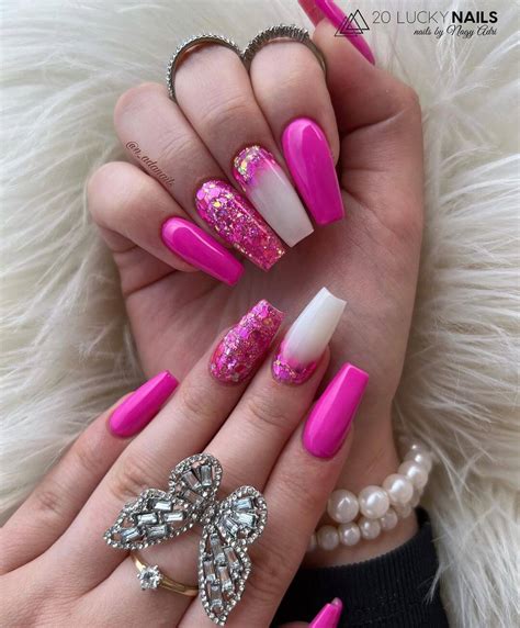 Light Pink Nails With Gold Glitter