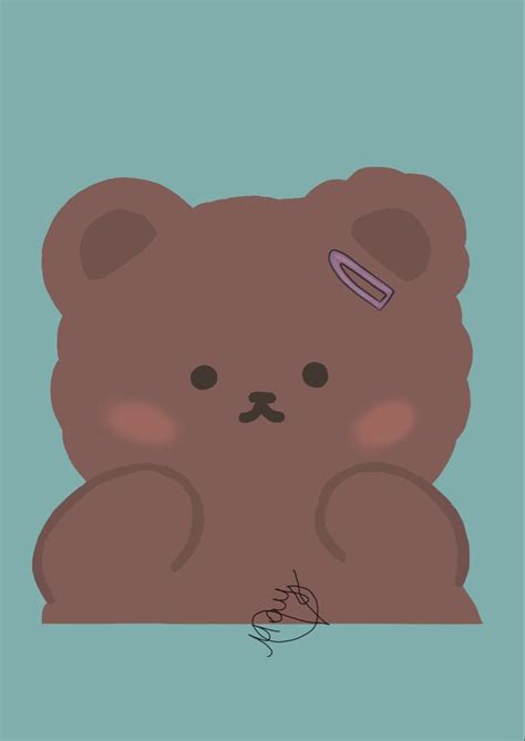 Коричневый мишка🐻сама рисовала🙈