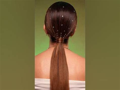 Из пушистых волос в гладкий хвост со стразами #укладка #хвост #допосле ...