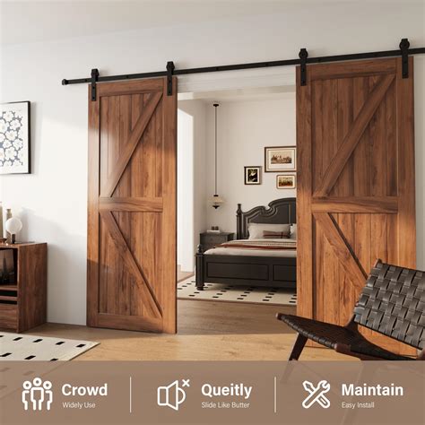 Snapklik.com : WINSOON Double Barn Door Hardware Kit 5-18FT For Sliding