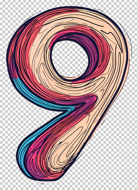 number  artistic number   colorful swirls png clipart