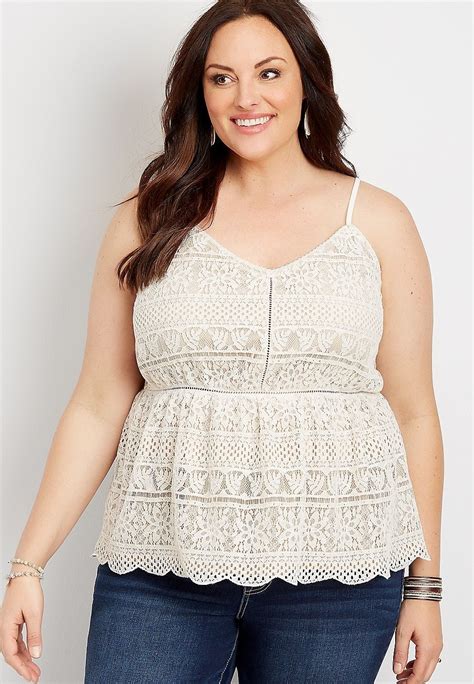 Plus Size White Crochet Lace Tank Top | Lace tank top, Crochet lace ...