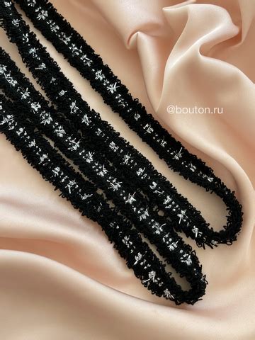 Тесьма черная серебро – купить за 200 руб | BOUTONRU.RU