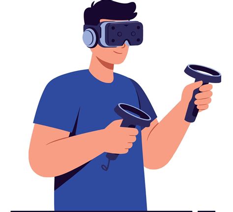 Man using virtual reality headset and controllers in immersive gaming