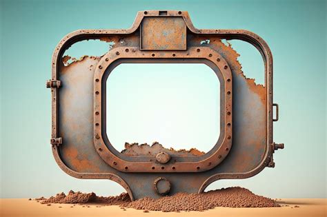 Premium AI Image | Old rusty metal detector frame on light background ...