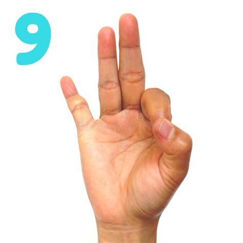 Number 9 for the Deaf Sign Language . Finger Spelling ASL. Hand Gesture ...