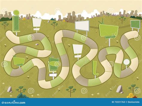 board game   block path   yellow park  billboards stock
