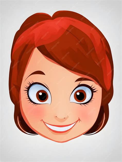 Premium Vector | Cute Cartoon Girl Face Vector Design with White Background