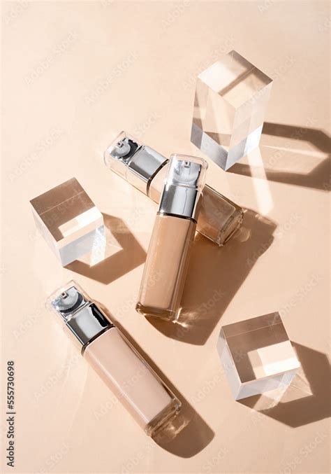 luxury glass bottles with foundation base beauty make up product ...