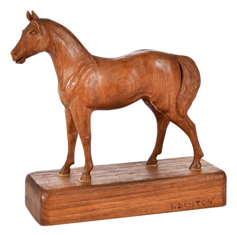 Ivan Denton Carved Wood Horse, With The Art Of I. Denton Auction