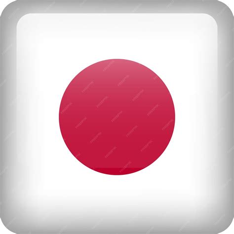 Premium Vector | Japan flag button square emblem of japan vector