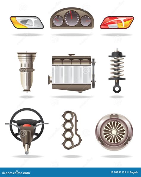 Car parts stock vector. Illustration of speedometer, clutch - 20991129
