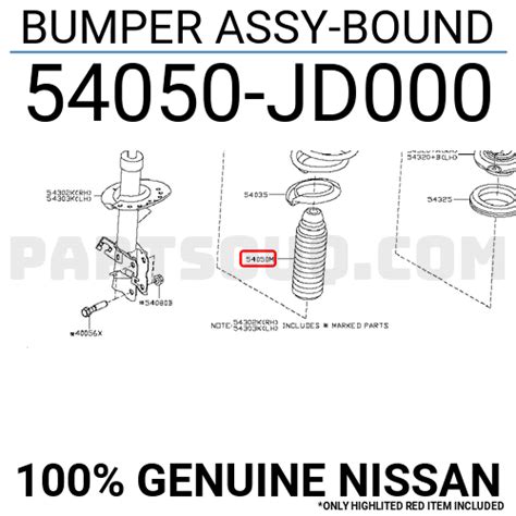 54050JD00A Nissan BUMPER ASSY-BOUND, Price: 20.97$, Weight: 0.21kg ...