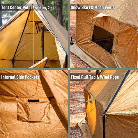 Fireyurt Yurt Tent 1-2 Person | Yurt Hot Tent with Stove Jack for 4