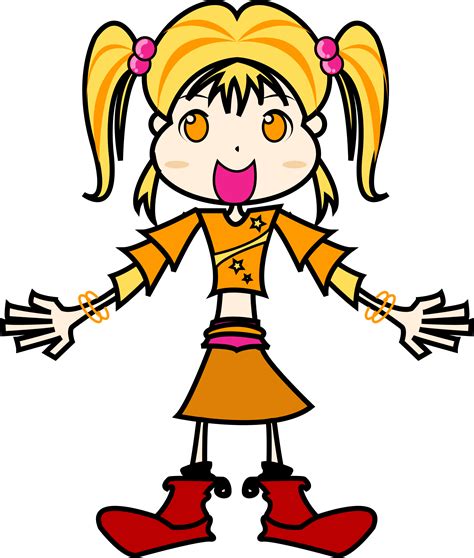 clipart yellow girl