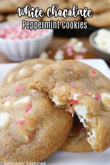 White Chocolate Peppermint Cookies - Deliciously Seasoned