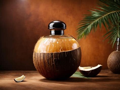 Premium Photo | Coconut perfume bottle