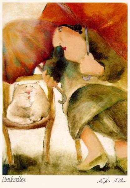 "Она и ее кот" - выставка к Женскому дню 8 марта | Cat art illustration ...