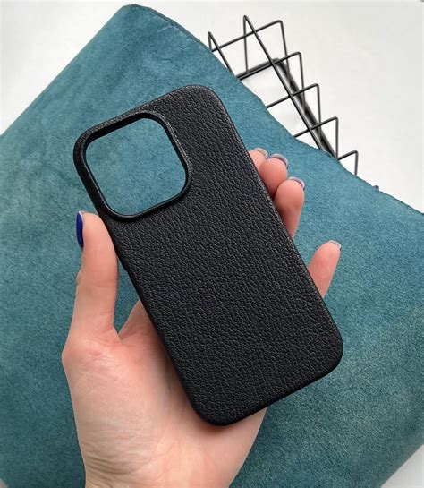 Чехол для телефона iPhone айфон из натуральной кожи черный кожаный в ...