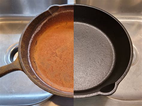 how to get rust off cast iron skillet 4