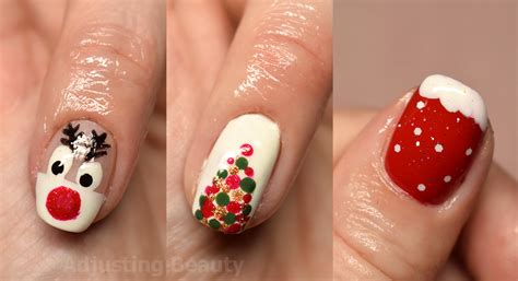 Christmas Rudolph Nails - Adjusting Beauty
