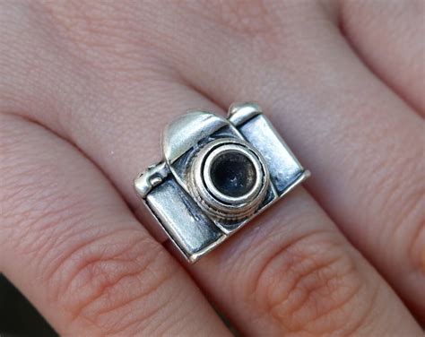 camera ring antique silver camera ring adjustable ring friendship