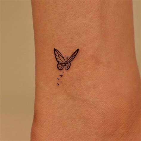 small ankle butterfly tattoos