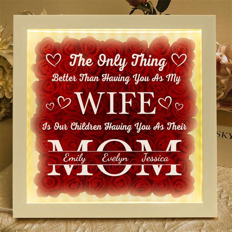 Having You As My Wife Mother's Day Gift - Personalized Flower Shadow