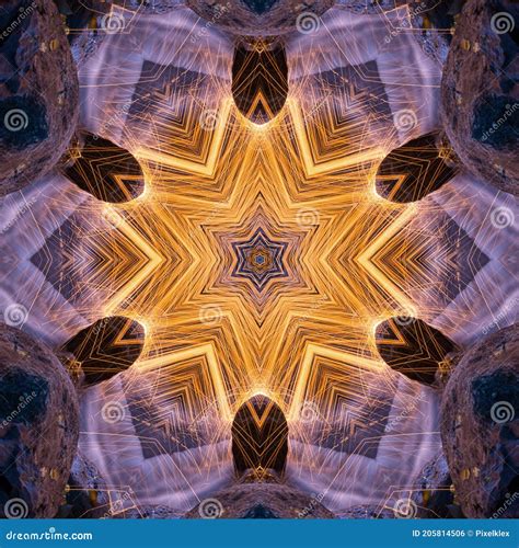 Looking through a Kaleidoscope at Stones and Sparks Stock Illustration