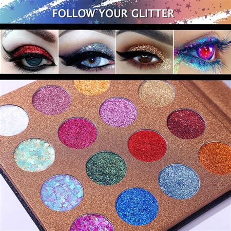 UCANBE Pro Glitter Палитра теней для век, профессиональные 16 цветов ...