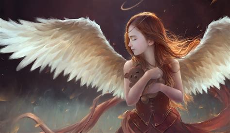 Little Girl Wings Angel With Teddy 4k - 4k Wallpapers - 40.000+ ipad